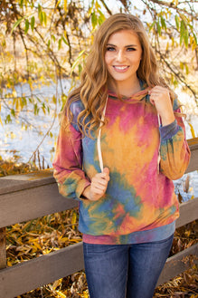 Tie dye zip online up sweater